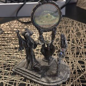 Mystical Silver Wizard Art Sculpture
